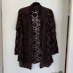 Johnny Was chocolate brown tunic